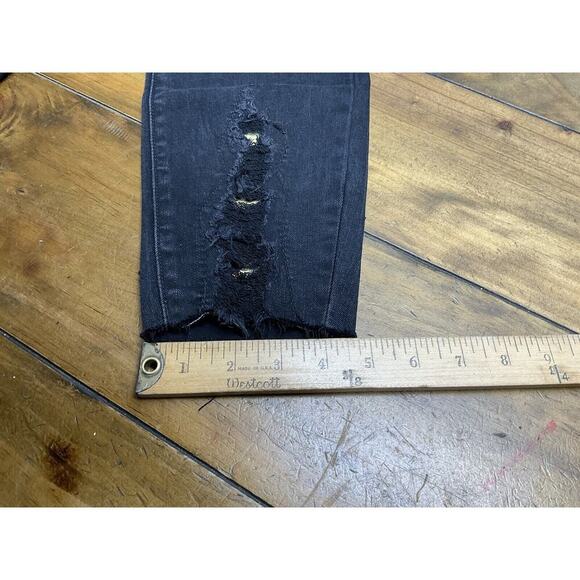 Judy Blue Jeans Womens 15/32 Black Distressed Leopard Patch Mid-Rise Skinny NWT - Picture 10 of 11